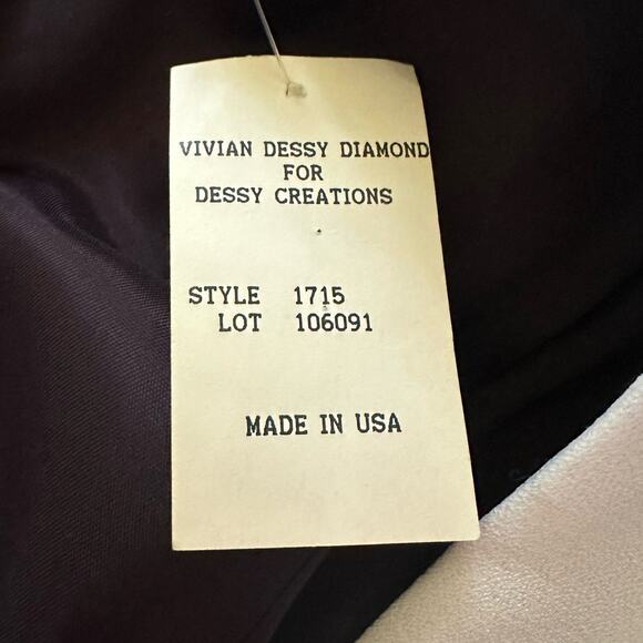Vintage DESSY CREATIONS Womens Dress 10 Black Formal Wedding Evening Retro 90s - Picture 7 of 11
